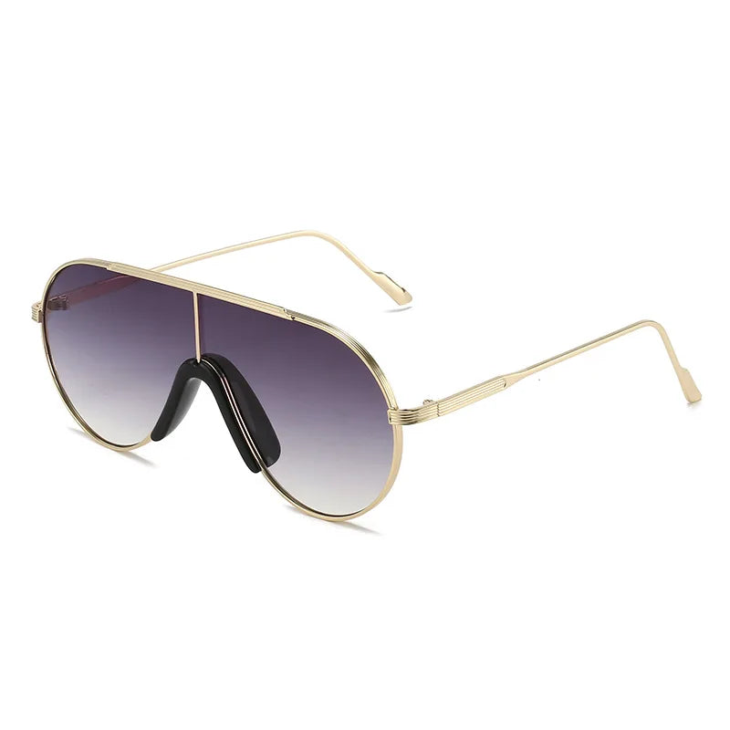 New Fashion One-piece Lens Luxury Sunglasses 2022 Uv400 Universal Custom Shades Classic Metal Frames Oversized Lentes De Sol