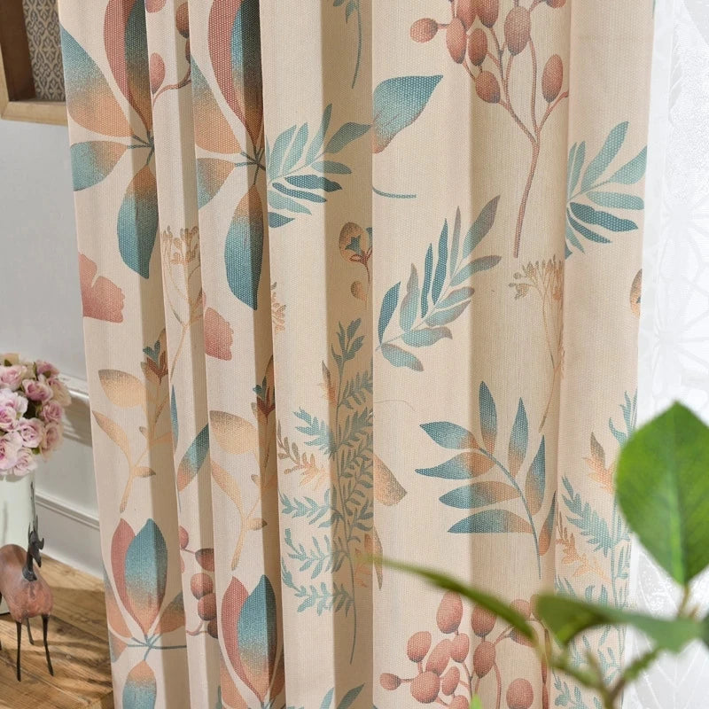 XinLan Light Luxury Modern Nordic Printed Curtains Living Room Bedroom Hotel Window Garden Curtains