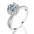 Luxury Diamond  1ct 6.5mm Single Gemstone Moissanite Wedding Rings for Women  Real 925 Silver Luxury Wedding