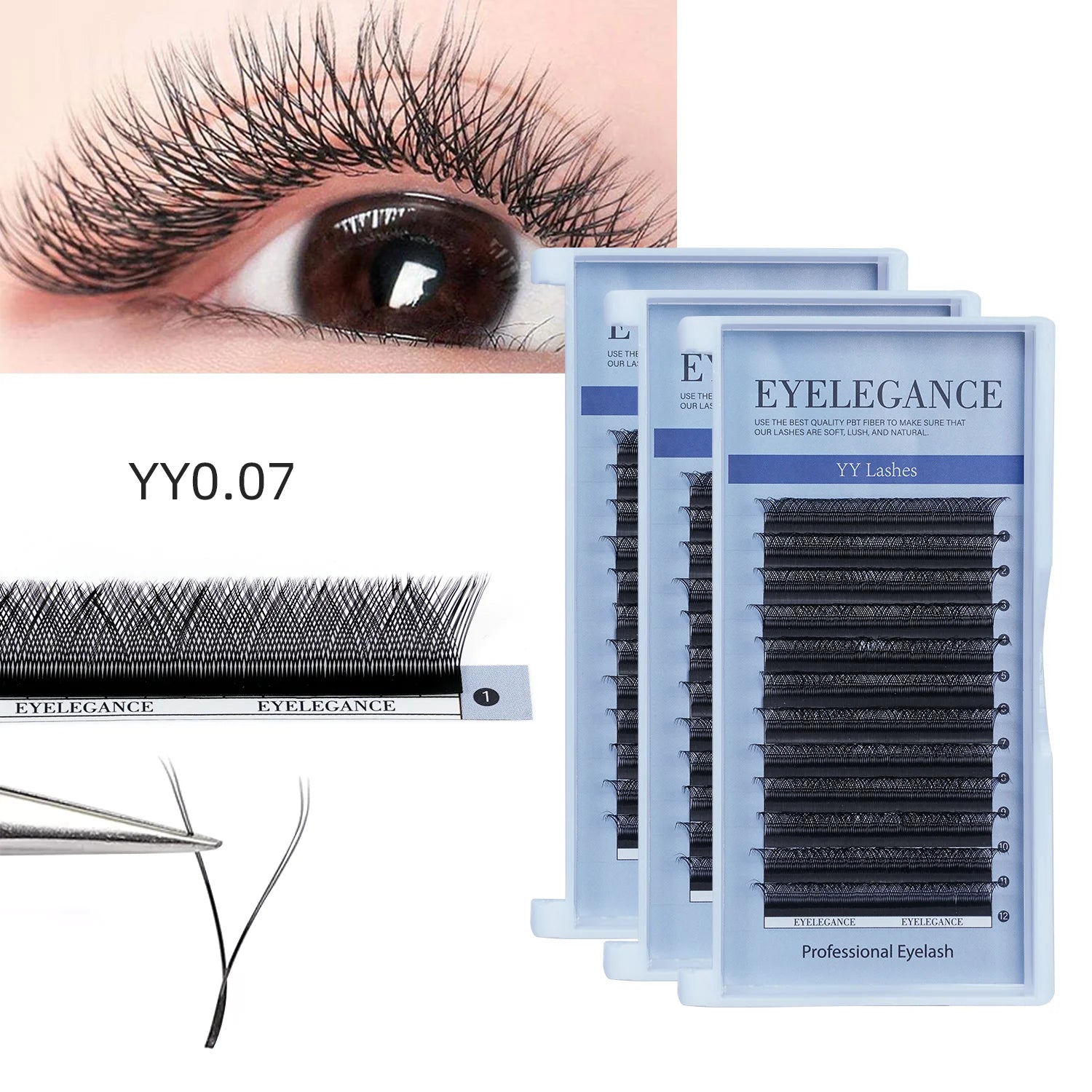 Factory Direct New Arrival Eyelash Natural Looking Black Soft B C D Dd Curl Yy Lashes 0.07MM