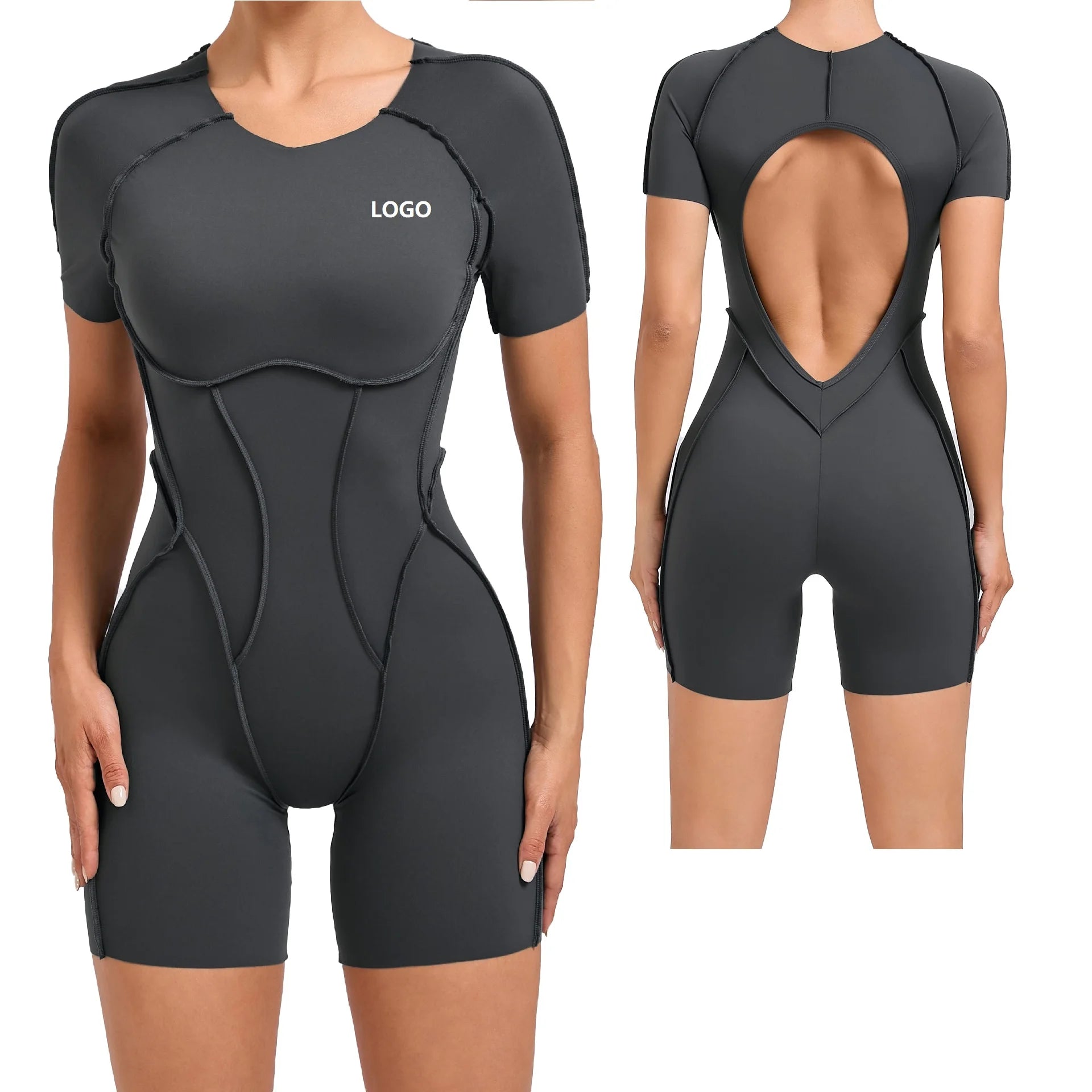 Fitness Wear Custom Logo Jumpsuits Sports Bodysuits Women Training Dance Wear Running Jumpsuit One Piece Yoga Wear