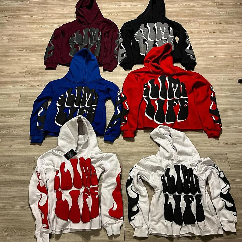 Winter Embroidered 4 Heavy Weight Cotton Fleece Drop Shoulder Oversize Baggy Hoodie and Sweatpants Tracksuit for Men