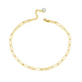 Minimalist IP Plating 18K Gold  Stainless Steel Zircon Hanging Pendant Paperclip Chain Necklace