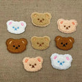 Customize Stick on Embroidery Cartoon Animal Bear Head Pattern Embroidered Chenille Patches for Kids Hoodies Clothes