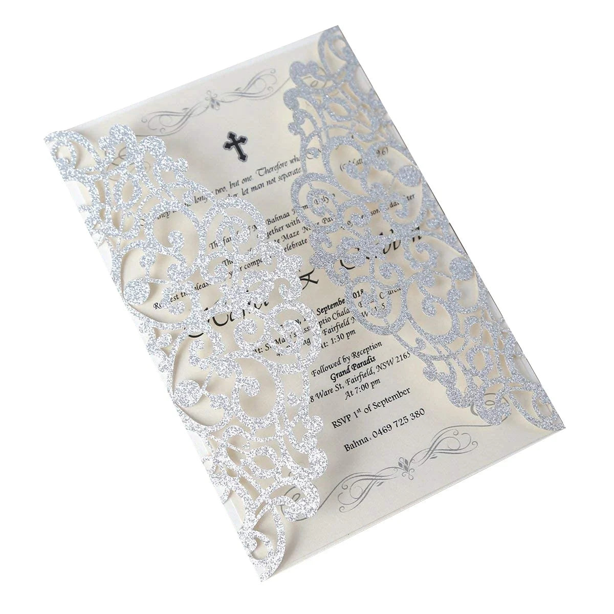 Wholesale Glitter Paper Laser Cut Wedding Invitation Cards for Wedding and Party Suppliers