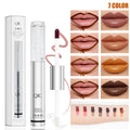 QIC No-stick Cup Peel off Lip Stain Lip Oil 24H Real Long-lasting 2 in 1 Double Head Trend Lip Gloss Lipstick Peel Raincoat