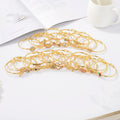 BC2083 Hand Crafted Wire Wrapped 18K Gold Plated CZ Paved Flower Star Heart Cross Bangle BraceletCatholic Bracelet