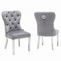 Modern Antique Traditional Dining Chair Revolving Velvet Home Furniture Chrome Knocker Studs for Bar Park Apartment Gym