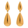 Fashionable Versatile Shiny Stainless Steel Electroplated Gold Double-Layer Water Drop Hoop Earrings Unisex Jewelry Customized