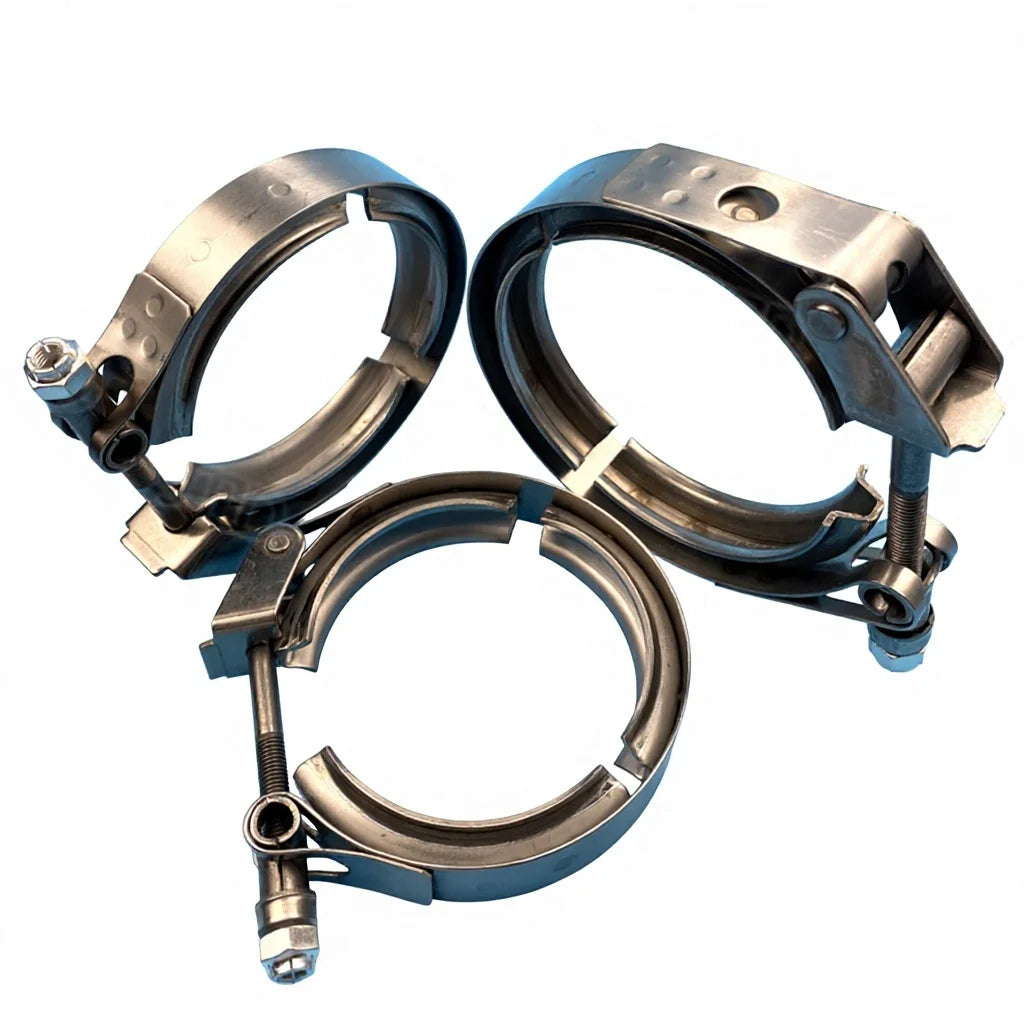 Factory Directly 304 Stainless Steel Exhaust Quick Release V Band Clamp Kits with Male and Female Flange