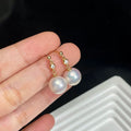 Semi-finished Ear Stud Earring Accessories Jewellery Wholesale Natural Akoya Pearls Jewellery Making 18K Gold Earring Mounting