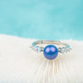 R030590 DIY 6-8mm Natural Freshwater Pearl Ring Accessory 925 Sterling Silver Adjustable Size Engagement Jewelry Ring for Women