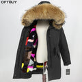 OFTBUY Real Mink Fur Coat Waterproof Long Parka Thick Warm Winter Jacket Women Natural Raccoon Fur Hood Parka Overcoat