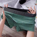Natural Cotton Seamless Boxers Sport Vertical Stripe Underwear for Men Underpants Boxer Brief Breathable Skin Friendly