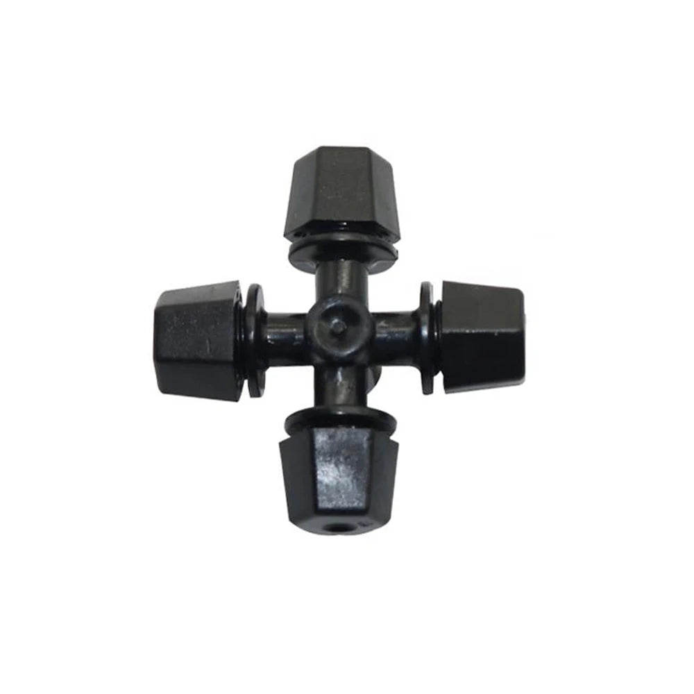 Plastic Cross 6mm Atomizing Sprinkler Misting Nozzle for Garden Greenhouse Hanging Irrigation