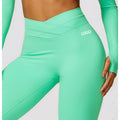 2024 Custom Sportswear Yoga Pants Gym Fitness Nylon Crossfold Waist Athletic Yoga Leggings