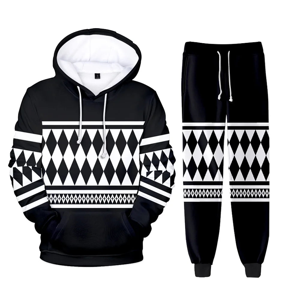 Gerenal Basic Wholesale New Anime Persona 3d Color Printing Hoodie Jogger Pants Two Piece Set Customized Dropshipping Tracksuits