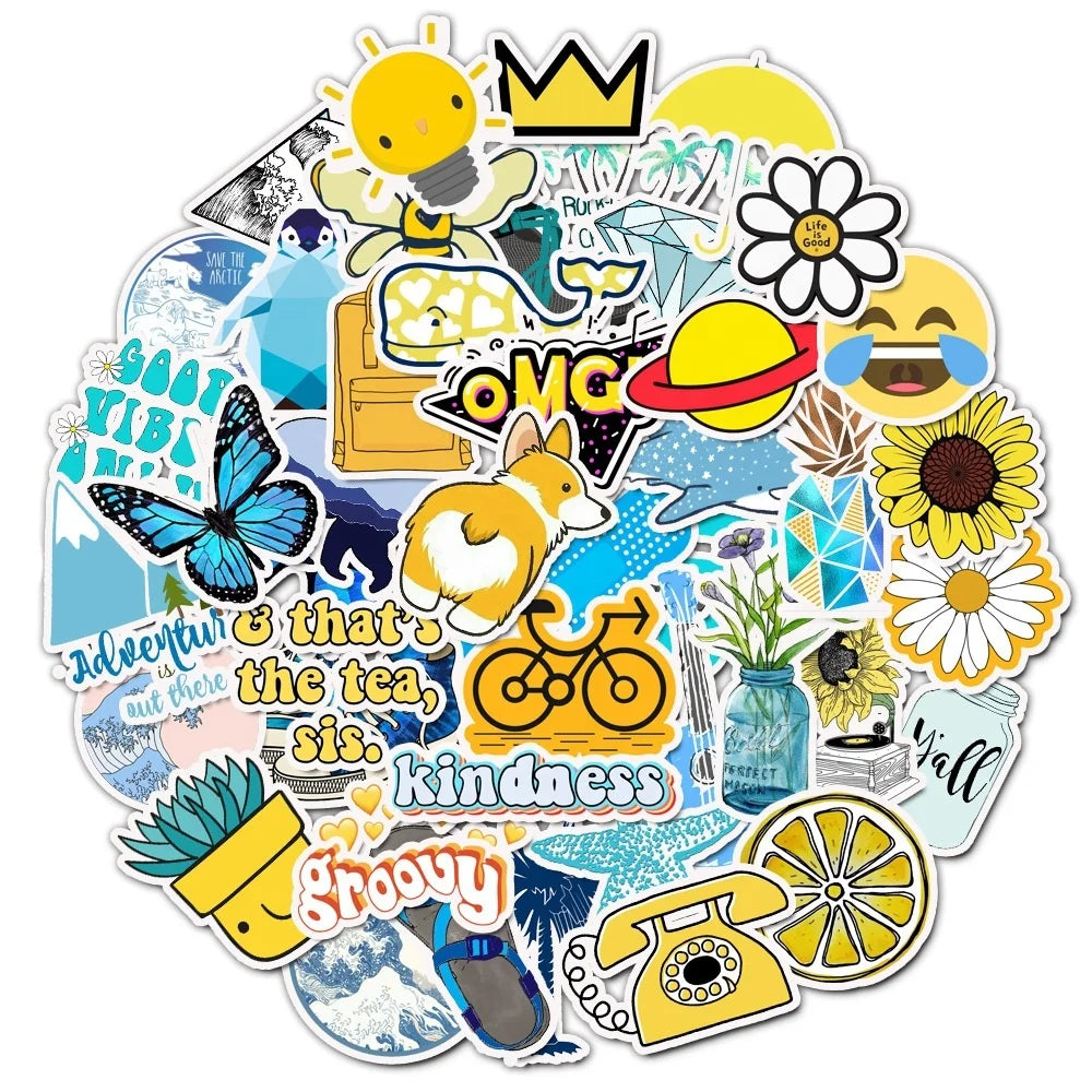 100Pcs Fresh Cute VSCO Girl Diy Graffiti Stickers