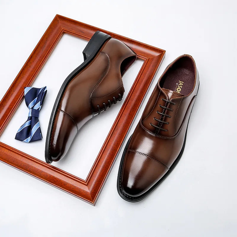 Wholesale Men's Genuine Leather Oxford Dress Shoes Big Size for Autumn Office Use Dropshipping