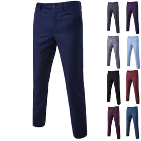 Wholesale High Quality Men's Straight Mid Waist Midweight Pants Comfortable Breathable Cotton Casual Business Wedding Suit 6XL