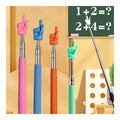 Colorful Stainless Steel Handle ABS Finger Shape 57cm Extendable Telescoping Pointer Stick Customized Logo Education Toys for