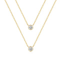 Luxury Fashion Double Layer 18K Gold Plated Hoop Jewelry S925 Sterling Silver Necklace for Women