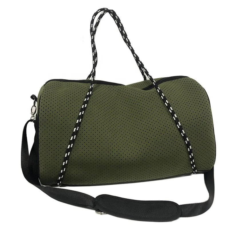 Men Women's Fashionable Travel Duffel Bag Foldable Weekender with Water-Proof & Tear-Resistant Shoes Compartment Zipper Closure