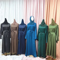 Sharut Yiwu Manufacturers Wholesale Solid Color Plus Size Multicolor Robe Dress Abaya Women Muslim Dress Muslim Women Dress