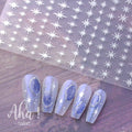 Finger Nail Stickers 3d Nail Sticker Fashion Star Gold Silver White Black Korean Nail Sticker Decoration