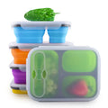 Portable Insulated Lunch Container Set Colorful Silicone Collapsible Kids Bento Box for Home Kitchen Convenient Portable Lunch