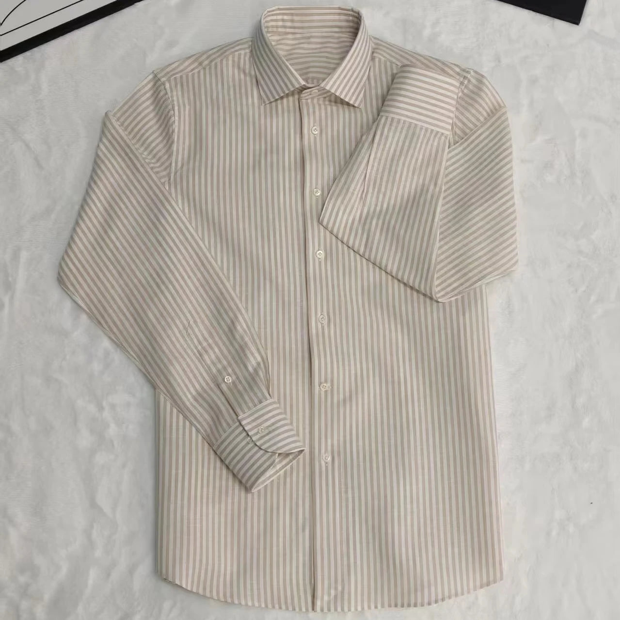 Oem Stripe Long Sleeve Breathable Anti-Wrinkle Cotton No Ironing Required Spring 2025 Men's Casual Shirt