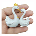 1pair Cute Small White Black Swan PVC Crafts Miniature Mini Animal Decor Diy Dolls Landscape Ornament Fairy Garden