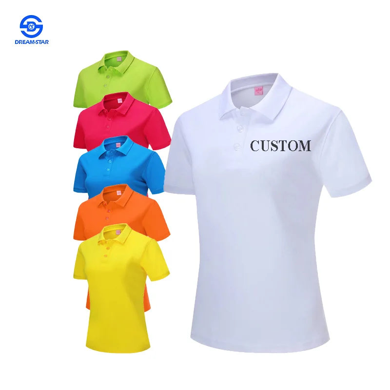 Custom Logo Cotton T-shirt Unisex Graphic Polo Shirt Plus Size Ultra Cotton Women's Polo Shirts