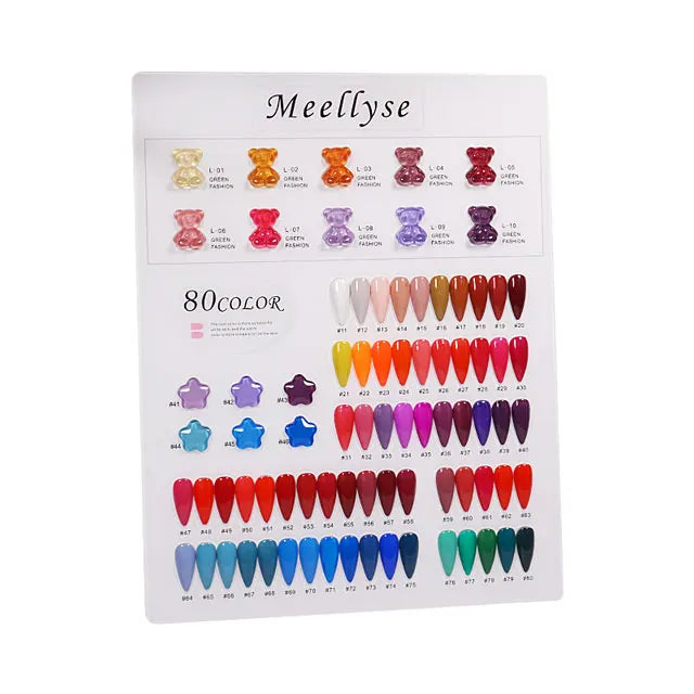 Custom Logo 80 Color Gel Polishing Color Chart Display Book DIY Nail Beauty Display Board for Gel Polish