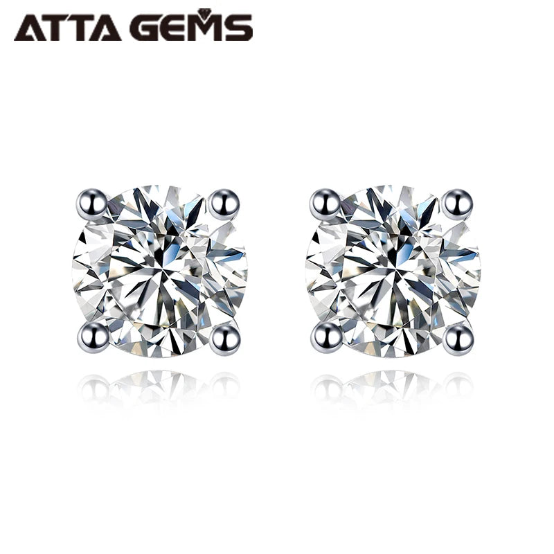 Fine Jewelry Custom 1ct 6.5mm 0.5ct 5.0mm D Color VVS  Moissanite Studs Earrings Engagement  for Her With GRA Certificate