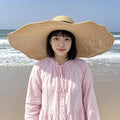 Large Size Adjustable Panama Summer Sun Luffy Floppy Wide Brim Beach Straw Hat Women's Straw Hats