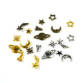 YS 7pcs Cosmos Themed Resin Fillers Alloy Epoxy Resin Supplies Star Moon Spaceship Filling Accessories for Resin Craft Making