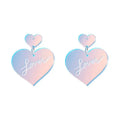 Hot Selling TS Lover Heart Earrings Statement Laser Color Changing Acrylic Earrings Taylor S-wift Lover Heart Dangle Earrings
