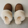 Hot Selling Genuine Sheepskin Fur Breathable TPR Outsole Anti-Slippery Winter Autumn Indoor for Mules Home Bedroom