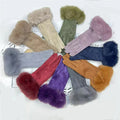 2026 Lady Comfortable New Design Big Fur Heating Touch Screen Winter Gloves with 18 Colors