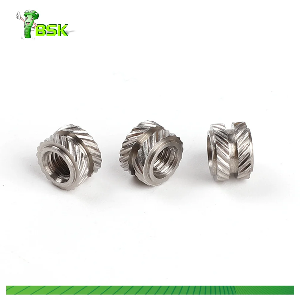 Factory Price in Stock M2 M2.5 M3 M4 M5 M6 M8 Brass H62 Threaded Insert Nut Hot Melt Insert Knurl Brass Nut