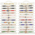 New Fashion Wholesale Bohemia Beaded Bracelet Diamond Handmade Bracelet Design Adjustable Devil Eye Bracelets for Girl