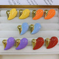 JS1856 Hot Sale Popular 3D Enamel Half Multi Colored Red Half Gold Puffy Bubble Love Heart Charm Pendants
