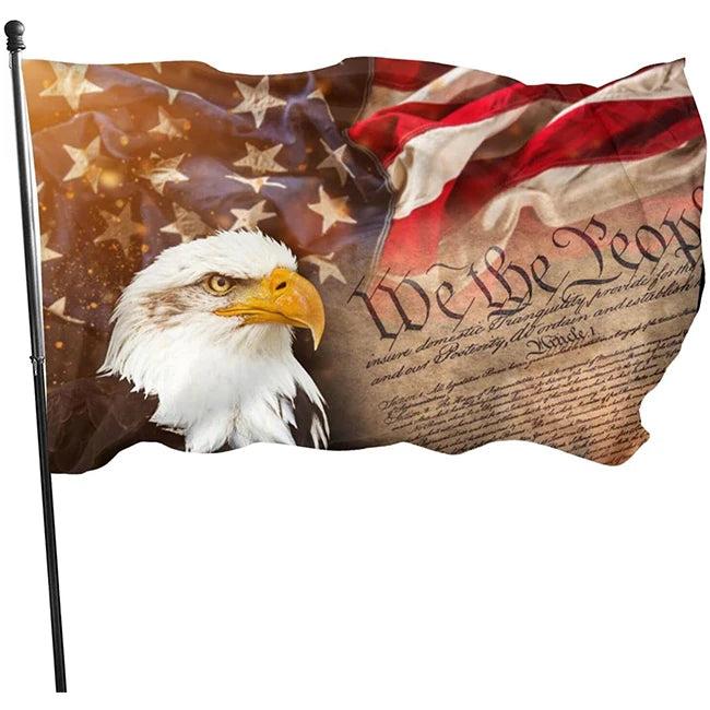 Promotional Product Vintage American Flag Condor July 4th Decoration Independence Day Freedom Banner Metal Grommet