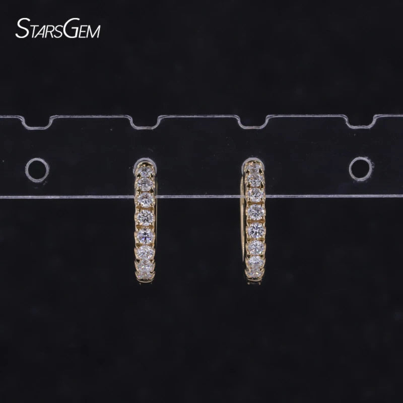 Starsgem Diamond Earrings Jewelry 10k 14k Solid Gold Lab Grown Diamond Hoop Earrings