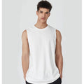 180gsm Cheap Custom logo Printing 100% Cotton Gym Wear Fitness Sleeveless Sport Wear Vest Men tank Top