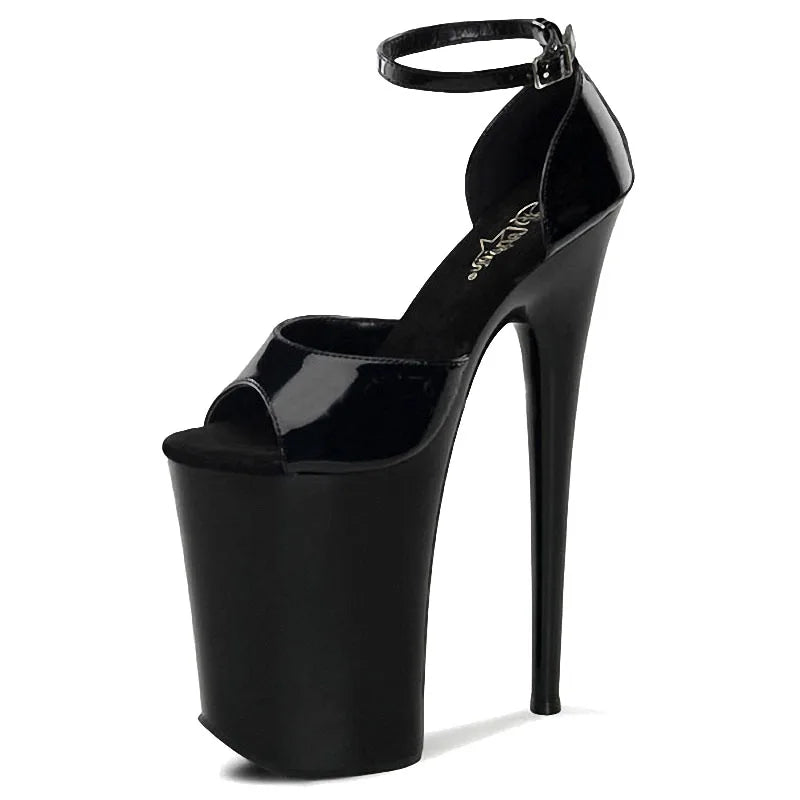 New 20 cm Black Platform Sexy Pole Dance Shoes for Women 8 Inch High Heels Anti-Slip Cushioning for Nightclubs Fetishes Summer