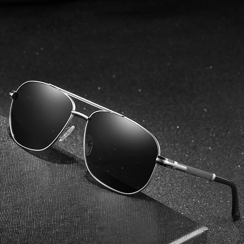 Vintage Alloy Pilot Sunglasses Retro Men Brand Designer Polarized Uv400 Lens Driving Shades Photochromic Sun Glasses