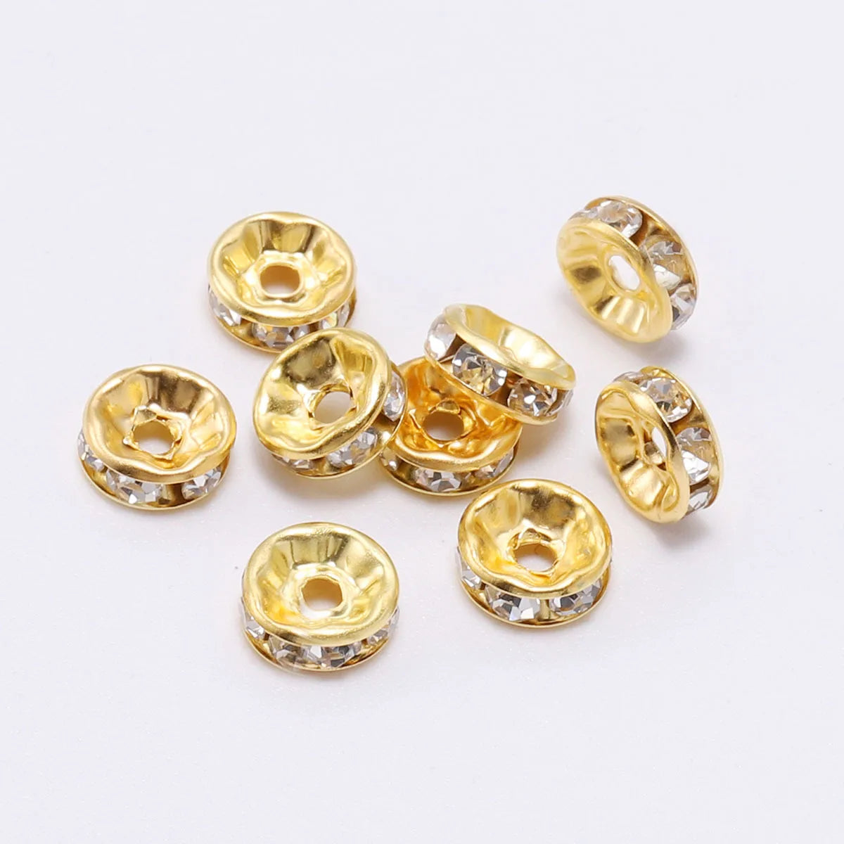 New Bracelet Necklace DIY Accessories Coper Crystal Bead Rhinestone Rondelle Spacer Beads for Jewelry Making