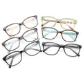 Unisex Transparent Green Blue Yellow Patchwork Colored Optical Spectacles Comfortable CP Frame Fashion Plastic Lightweight